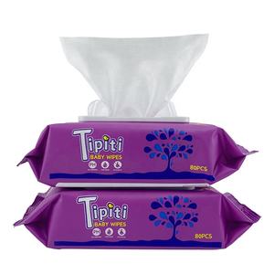Amostra Grátis OEM Lenços Umedecidos Perfumados Descartáveis Atacado Super Macio Pacote de Viagem 80 Unidades para Bebês - Product Image 4