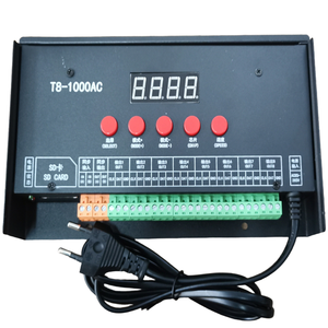 Contrôleur de bande <span class=keywords><strong>LED</strong></span> <span class=keywords><strong>RGB</strong></span> JIUAN T8-1000AC <span class=keywords><strong>220V</strong></span> <span class=keywords><strong>programmable</strong></span> avec sortie 8 canaux, synchronisation 8192 pixels, carte SD, contrôleur de pixels <span class=keywords><strong>LED</strong></span> étanche - Product Image 3