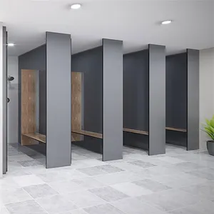 Waterproof laminated hpl shower cubicals 12mm hpl panel toilet partition and doors price