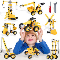Jouet de construction en plastique souple STEM pour enfants, blocs de construction, voiture, tournevis 12-en-1, boîte à outils, puzzle combiné, pour les enfants de 4 à 6 ans, modèle