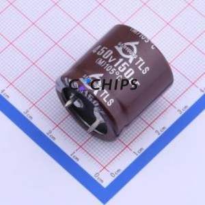 TLS 450V150 25.4*25 Snap-in <b>Aluminum</b> <b>Electrolytic</b> <b>Capacitor</b> Through hole Component THT,D25.4xL25mm 150uF 20% 450V 10mm - Product Image 1