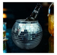Faveurs de fête de mariée, refroidisseur de vin Disco fait à la main, fête d'enterrement de vie de jeune fille, gobelet à Champagne miroir, tasse à boule Disco, seau à glace