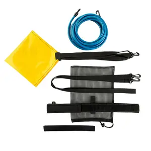 yellow and black Pool Swimming Drag Parachute water pocket swim tether training resistance band belt