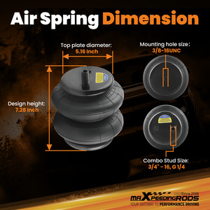 <span class=keywords><strong>MaXpeedingrods</strong></span> Factory 2X Suspension pneumatique arrière universelle renforcée pour DODGE RAM pour FORD W21-760-6401 jusqu'à 5000 LBS - Product Image 5