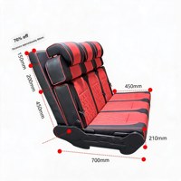 Siège triple pliable de type chariot pour camping-cars OLIVER ; banquette arrière réglable transformable en lit