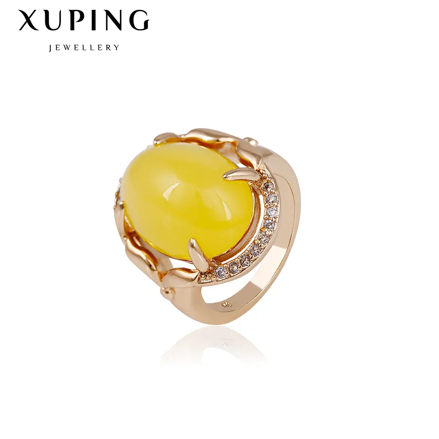 14719 xuping jewelry 18K gold color elegant simple fashion ring gemstone rings for men or women