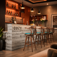 Moderno Mueble Exhibidor de Vino Personalizado con Iluminación LED, Construcción de Madera Sólida para Cocina, Sala de Estar, Comedor y Uso en Hoteles