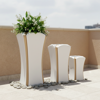 Ensembles de jardinières en fibre de verre personnalisées, jardinières de jardin d'extérieur, jardinières minimalistes en fibre de verre, grands bacs de plantation