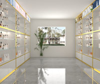 Vitrine cosmétique de parfum en verre pour le support de maquillage d'affichage de magasin pour montrer le maquillage et le parfum