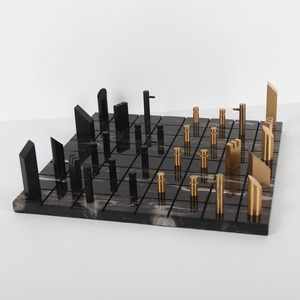 Échiquier <span class=keywords><strong>XO</strong></span> classique personnalisable avec pièces métalliques multicolores, décoration de table en or noir - Product Image 6