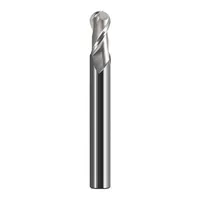 Fraise à queue sphérique en carbure monobloc revêtu, 2 dents, HRC55, finition miroir pour aluminium, pour routeur CNC, 4mm/6mm