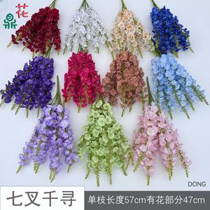 Flor Artificial de Delphinium de Seda de Siete Ramas para Decoración de Bodas, Arreglo en Jarrón de 120 cm - Product Image 4
