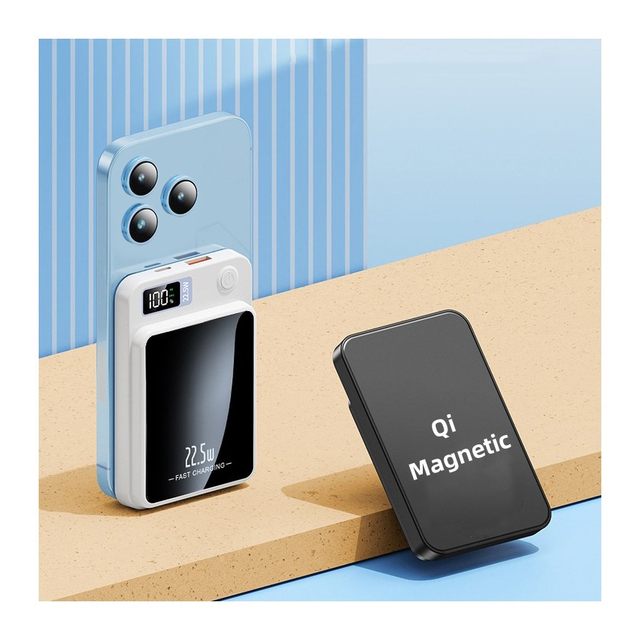 2025 New Trending Magnetic PD 22.5W Powerbank 10000mAh Wireless Charger Power Bank USB-C Ports LED Battery Display Power Banks