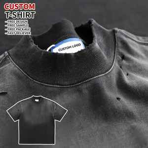 고품질 100% 면 티셔츠 맞춤형 오버사이즈 그래픽 블랙 티셔츠 캐주얼 최신 디자인 무지 OEM 프린트 남성 티셔츠 - Product Image 2