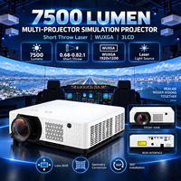 Projecteur laser professionnel de simulation 7500 lumens WUXGA 3LCD à courte focale pour système de projection immersive