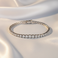 Bracelet tennis unisexe en argent sterling S925 avec diamants dégradés et moissanite, accessoires de mode personnalisés OEM pour usine