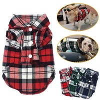 Vêtements pour petits chiens Corgi Teddy, chemise à carreaux respirante d'été pour chiens et chats, t-shirt décontracté pour chiots