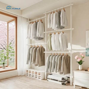YIJIALE Armoire Blanche Portable pour Chambre <span class=keywords><strong>à</strong></span> Coucher – Système de Rangement Moderne pour Vêtements, Petite Armoire d'Angle Ouverte - Product Image 1