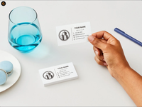 Carte de visite blanche vierge en papier de 350 g/m² avec logo personnalisé, faible MOQ, impression de nom de marque, 3,5 x 2 pouces