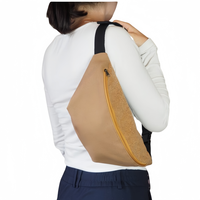 Sac de poitrine en liège à fermeture à rabat pour femme Sangle réglable Logo personnalisé Pochette quotidienne légère