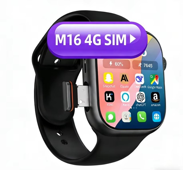 2026 New M16 4G Video Call Smart Watch, IP68 Waterproof Fitness Tracker with Heart Rate Monitor & Social Apps