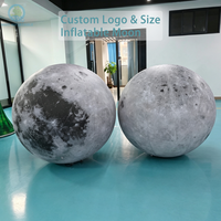 Boule de lune gonflable avec lumière LED, modèle de lune gonflable géant pour la décoration d'événements, exposition d'astronomie, festival de musique