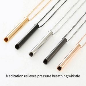 Collier de méditation et de pleine conscience avec sifflet, pendentif en acier inoxydable, accessoire de relaxation et de concentration pour le Nouvel An et Noël - Product Image 6
