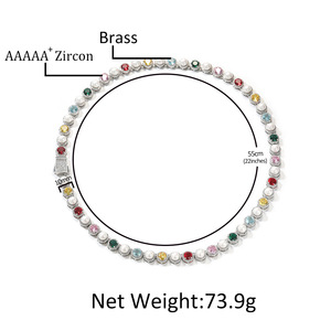 Stile <span class=keywords><strong>TIFFANI</strong></span> luce di lusso gioielli estivi per le donne della catena di moda collana di perle colorate bracciale in rame con zircone alla moda - Product Image 4