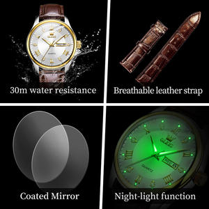   Reloj de Cuarzo Clásico Luminoso, Deportivo, de Cuero, con Calendario, Resistente al Agua, para Hombre, con Logotipo Personalizado OEM, Venta al Por Mayor 3649 - Product Image 6