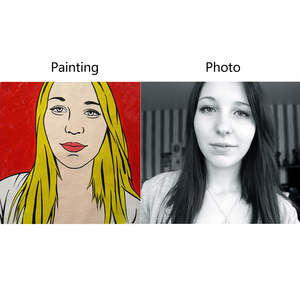 <span class=keywords><strong>Peinture</strong></span> de portrait personnalisée sur toile, style <span class=keywords><strong>pop</strong></span> <span class=keywords><strong>art</strong></span>, à partir d'une photo réaliste, peinte à la main, pour un cadeau d'anniversaire ou de mariage - Product Image 2