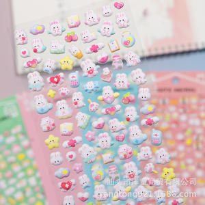 Autocollants pour carnet de notes et décoration de carnet d'enfants, version coréenne, 3D, motifs <span class=keywords><strong>Gaca</strong></span>, dessin animé, lapin, chat, en mousse, vente en gros - Product Image 5