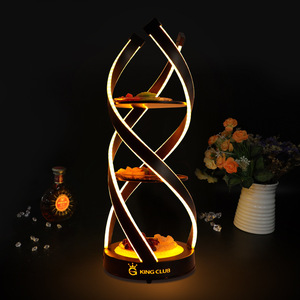 Illuminated Fruit Platter Spiral Three Tiered Stand Warm <b>Light</b> For Bars KTV Clubs Nightclubs Serving Tray - Product Image 4
