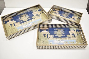 Ensemble de 3 plateaux de service décoratifs en résine, design élégant, pour la décoration de la maison et le service du thé, disponible au meilleur prix. - Product Image 3