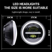 Phares à LED avec projecteur Angel Eye Daymaker en chrome noir en option, 7 pouces, 60 W, 12 V, nouveaux phares à LED pour moto, universels pour voiture