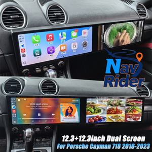 Reproductor Multimedia Android de Pantalla Dual de 24.6 Pulgadas para Porsche Cayman 718 2016-2023, Radio para Auto con GPS, Carplay Inalámbrico, Navegación Estéreo - Product Image 1