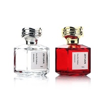 Vaporisateur de parfum en verre rose carré de luxe de 75ml Flacon de parfum de 210ml