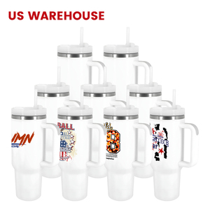 USA New RTS Sólido Colorido Brillo Hot Pink Vaso de viaje 40oz para 30oz 20oz Mezcla blanca Sublimación en blanco Directo - Product Image 6