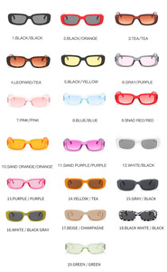 XY9071 Trendy Popular Style Rectangle Shades Sun <strong>Glasses</strong> Lightweight Frame Candy Color UV400 Sunglassesfor Men and Women - Product Image 2