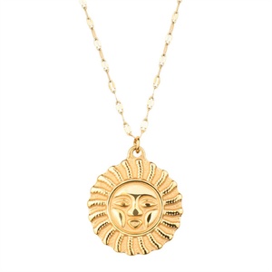 สร้อยคอจี้พระอาทิตย์พระจันทร์สแตนเลสสตีลชุบทอง 18k แบบปรับแต่งได้ - Product Image 1