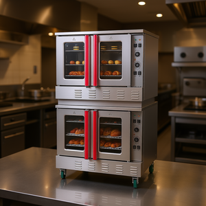 Horno de Convección a Gas Comercial de Doble Cubierta, 14 Pies Cúbicos, Acero Inoxidable, Gas Natural, para Asar, Equipo de Cocina para Restaurantes - Product Image 2