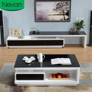 Hot sale living room fashion new tempered modern glass luxury mdf tv stand mode cabinets design with drawer