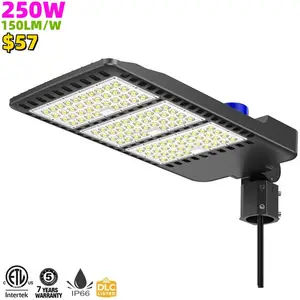 250W LED Pole Street Light With Photocell Parking Lot Light Outdoor Lighting IP66 Waterproof Shoe Box