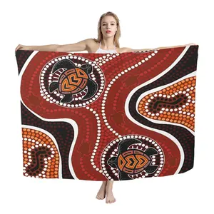 Australian traditional Women Beach Sarongs Summer Scarves Plus Size Towel Lady Beachwear Cover Up Scarf Hawaiian Island Sarongs