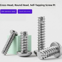 Durable 304 Stainless Steel Cross Recessed Phillips Pan Head Thread Cutting Round Self Tapping Screw for Plastic Components