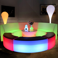 Canapé LED Courbé Modulaire Lumineux à Couleurs Changeantes en Résine pour Bar, KTV, Club, Salon, Intérieur et Extérieur – Vente en Gros