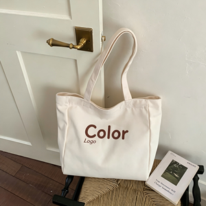 Reusable Shopping Bags <b>Canvas</b> <b>Tote</b> Custom Logo Printed Eco Friendly For Women Foldable High Quality Fashion Wholesale - Product Image 3