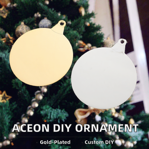 แผ่นฐานสแตนเลสเคลือบทองขนาด 3 นิ้ว ขัดเงา สำหรับงานสลัก DIY ของตกแต่งคริสต์มาส - Product Image 2