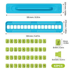 Emporte-pièces personnalisés en plastique pour biscuits et fondants, avec lettres <span class=keywords><strong>de</strong></span> l'alphabet et chiffres (0-9) - Product Image 5