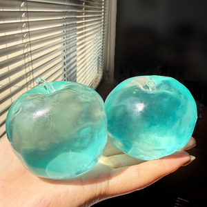 Jouet Squishy Transparent en Forme de Grand Pomme, en Caoutchouc Rempli de <span class=keywords><strong>Vaseline</strong></span>, Anti-Stress, Jouet Fidget à Presser, Peiqi - Product Image 2