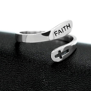 Gioielli Christian Regolabile in acciaio inox Religioso croce <span class=keywords><strong>fede</strong></span> <span class=keywords><strong>anello</strong></span> di barretta 925 sterling silver <span class=keywords><strong>fede</strong></span> anelli per le donne - Product Image 4